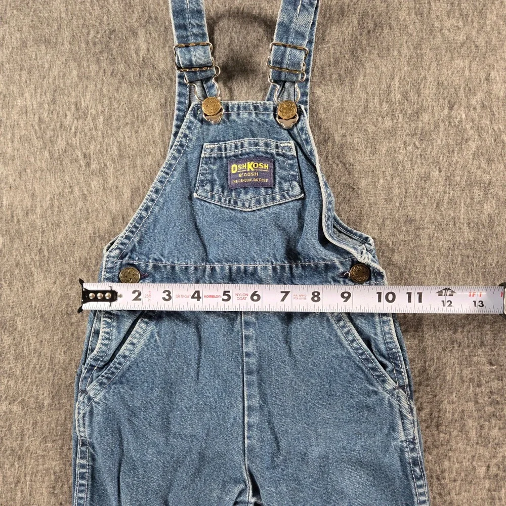 Vintage‎ OshKosh B'Gosh Overalls Kids 24M Blue Denim Vestbak USA Cotton